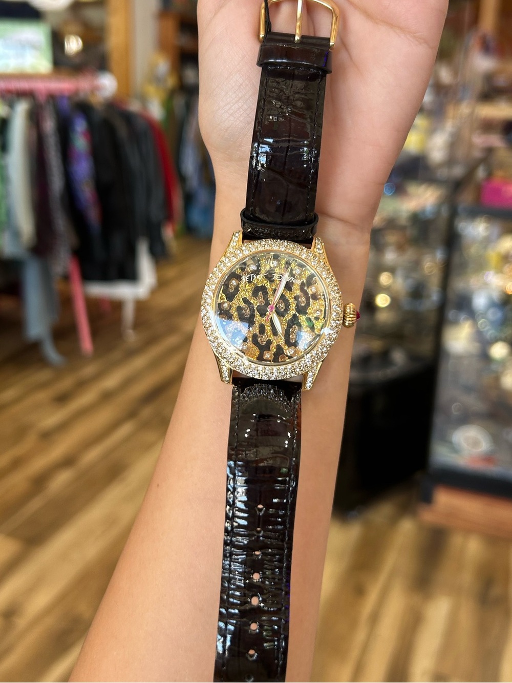 Betsey Johnson Leopard Rhinestone Watch - Picture 7 of 12
